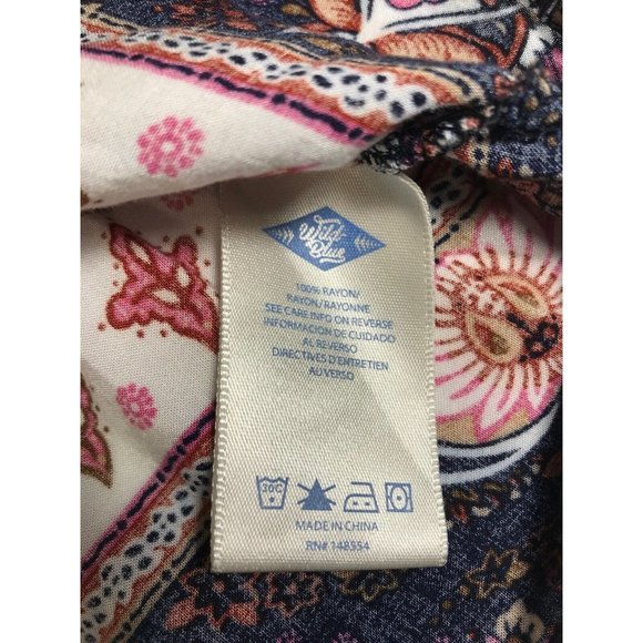 Junior Women’s Small Wild Blue Sadie Robertson Peasant Blouse Top - 3/4 Sleeves - Picture 7 of 11